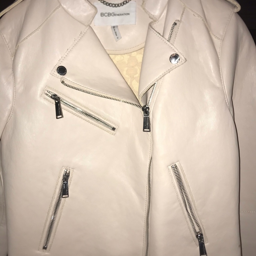 Leather Style Jacket blush pink BCBG